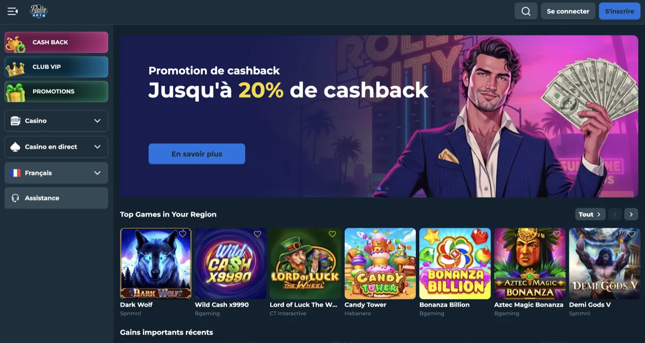 Aperçu du casino Rollyspin, retraits Skrill sous 24 h
